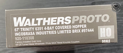 Walthers 110308-110311 HO Scale BRIX 67' Trinity 6351 4 Bay Covered Hopper 4 Pak