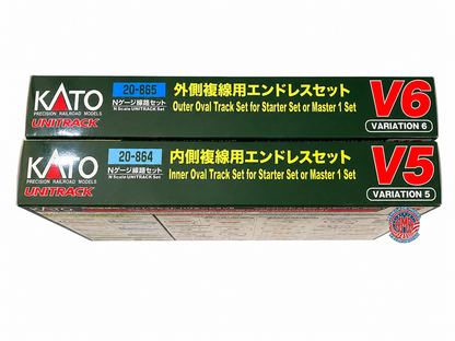 KATO N Scale V5 V6 UNITRACK Full Oval Inside Outside w/ DC Power Pack