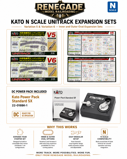 KATO N Scale V5 V6 UNITRACK Full Oval Inside Outside w/ DC Power Pack