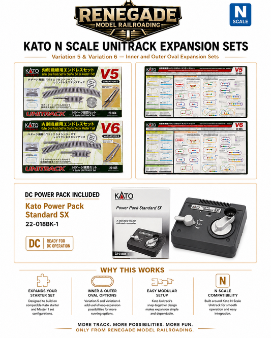 KATO N Scale V5 V6 UNITRACK Full Oval Inside Outside w/ DC Power Pack