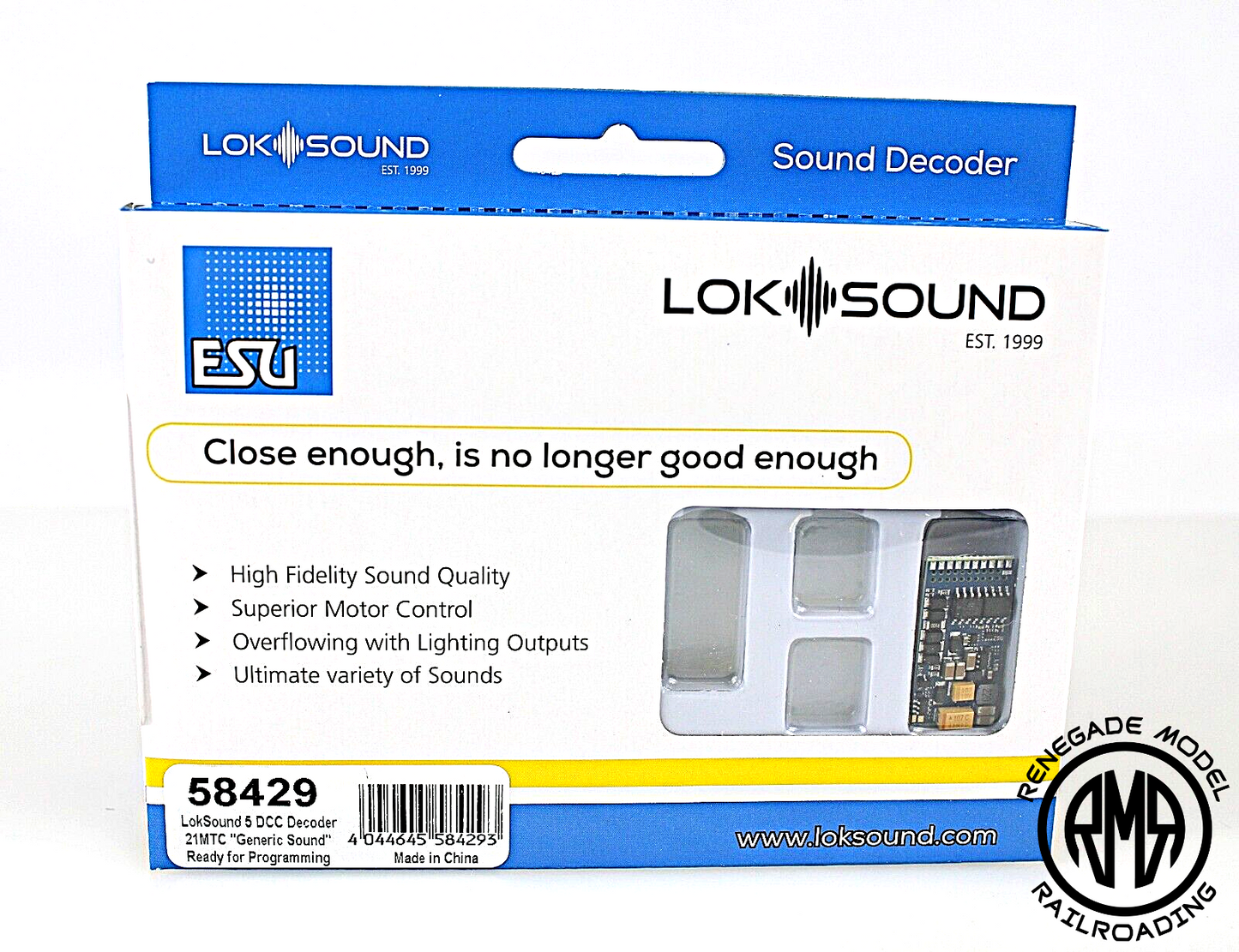 ESU 58429 V5 BLANK 21 Pin DCC Sound Decoder HO Scale