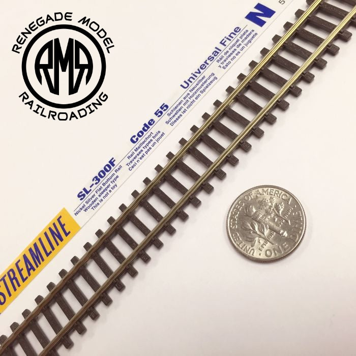 Peco N Scale Code 55 Flexible Flex Track With Wood Ties 10 Pieces SL-300F