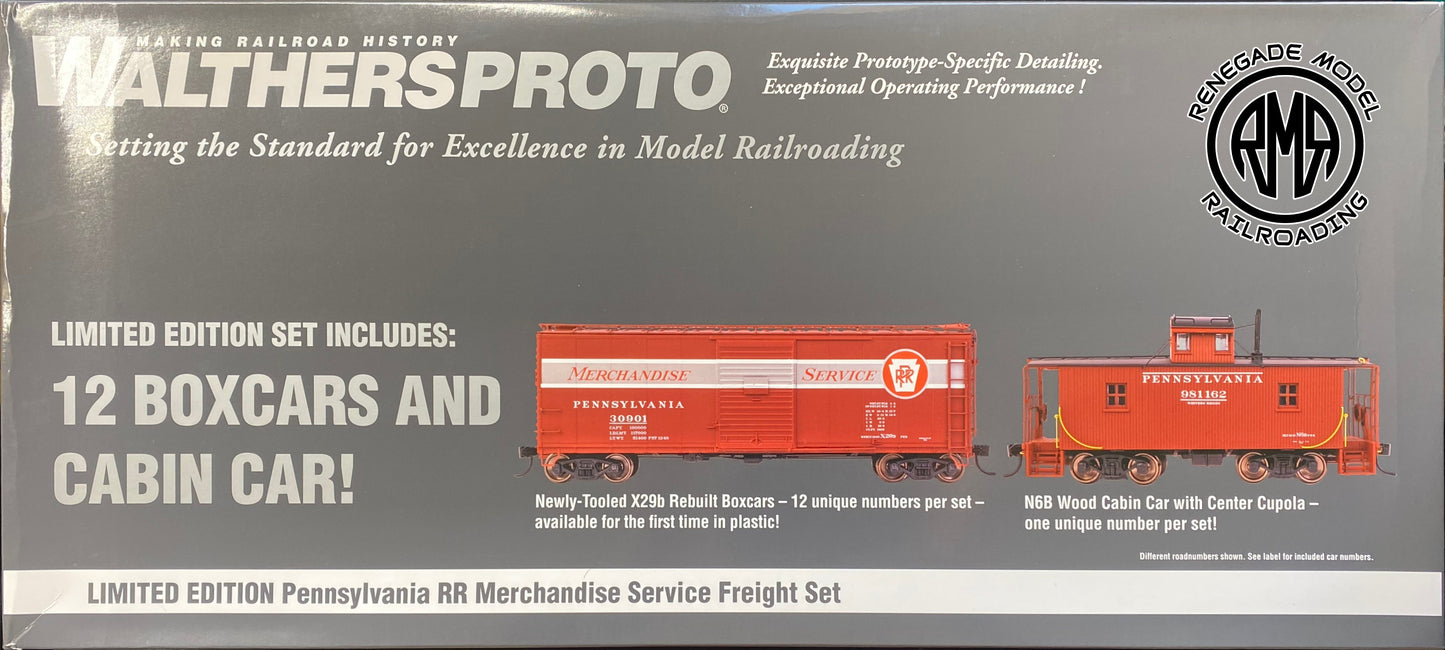 Walthers 920-902 HO Scale PRR Merchandise Service Freight Train Set #3